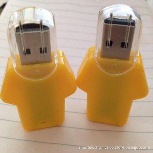T-shirt plastic USB flash drives, 64MB to 128GB memory capacity